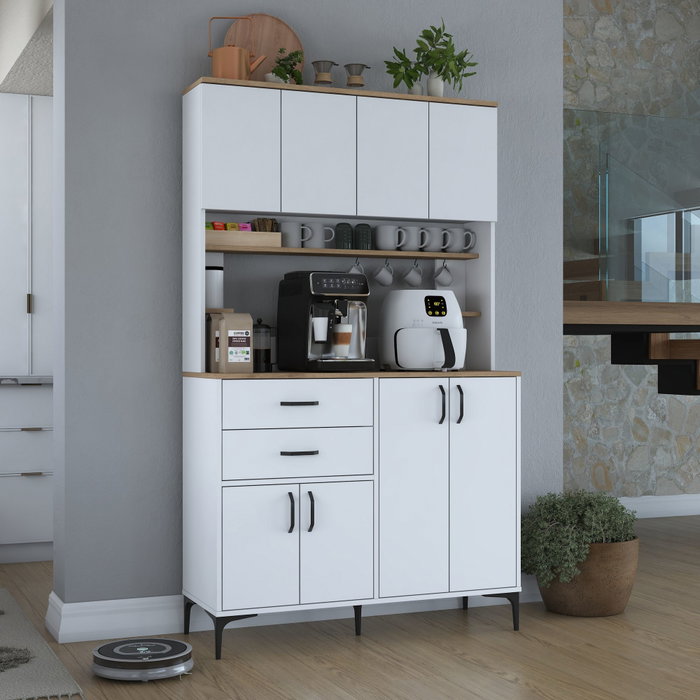 Hanah Home Armario Multiusos Blanco y Nogal